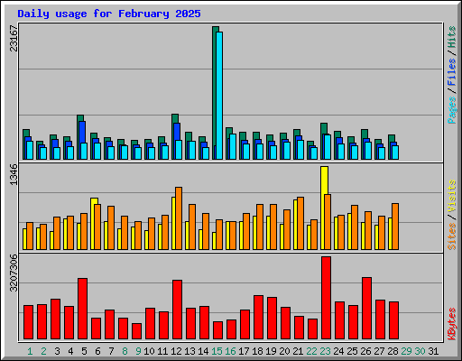 Daily usage for February 2025