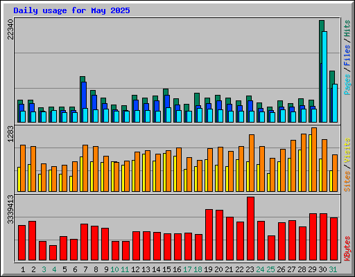 Daily usage for May 2025