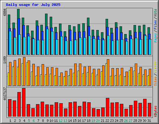Daily usage for July 2025