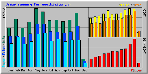 Usage summary for www.kiai.gr.jp
